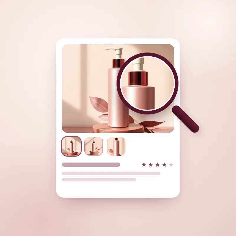 Magnifier checking product photos and details