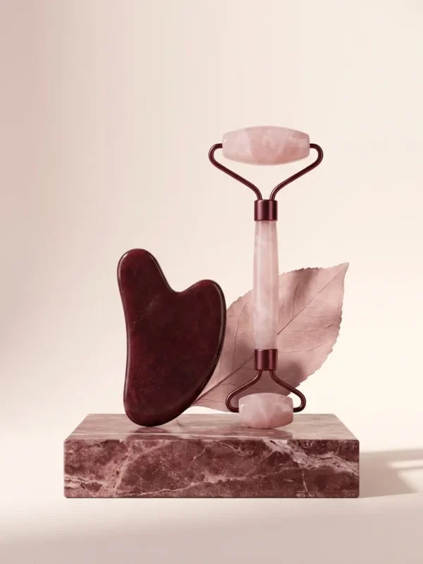 Obsidian Rose Gua Sha Set front view Obsidian Rose Gua Sha Set front view